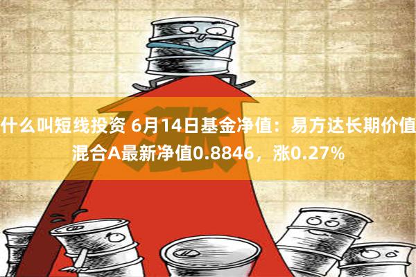 什么叫短线投资 6月14日基金净值：易方达长期价值混合A最新净值0.8846，涨0.27%