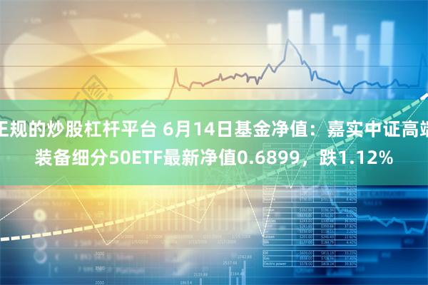 正规的炒股杠杆平台 6月14日基金净值：嘉实中证高端装备细分50ETF最新净值0.6899，跌1.12%