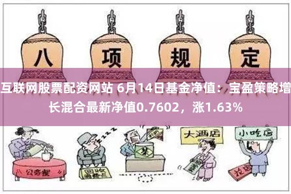 互联网股票配资网站 6月14日基金净值：宝盈策略增长混合最新净值0.7602，涨1.63%