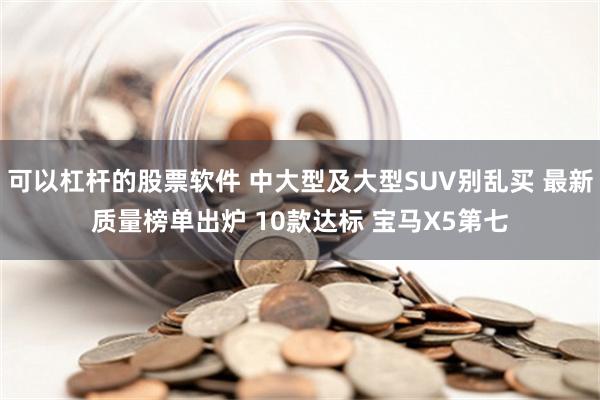 可以杠杆的股票软件 中大型及大型SUV别乱买 最新质量榜单出炉 10款达标 宝马X5第七