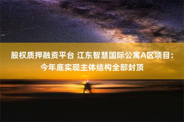 股权质押融资平台 江东智慧国际公寓A区项目：今年底实现主体结构全部封顶